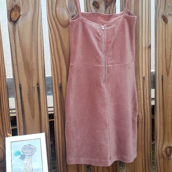 Forever 21 Pink Corduroy Spaghetti Strap Dress S - Picture 4 of 8